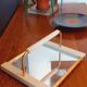 Vintage 50s tray in lacquered wood and gold metal