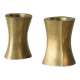 Brutalist pair of solid brass candlesticks from the 1970s.
