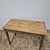 Table de ferme, bureau rustique en chêne massif et sapin, 1950