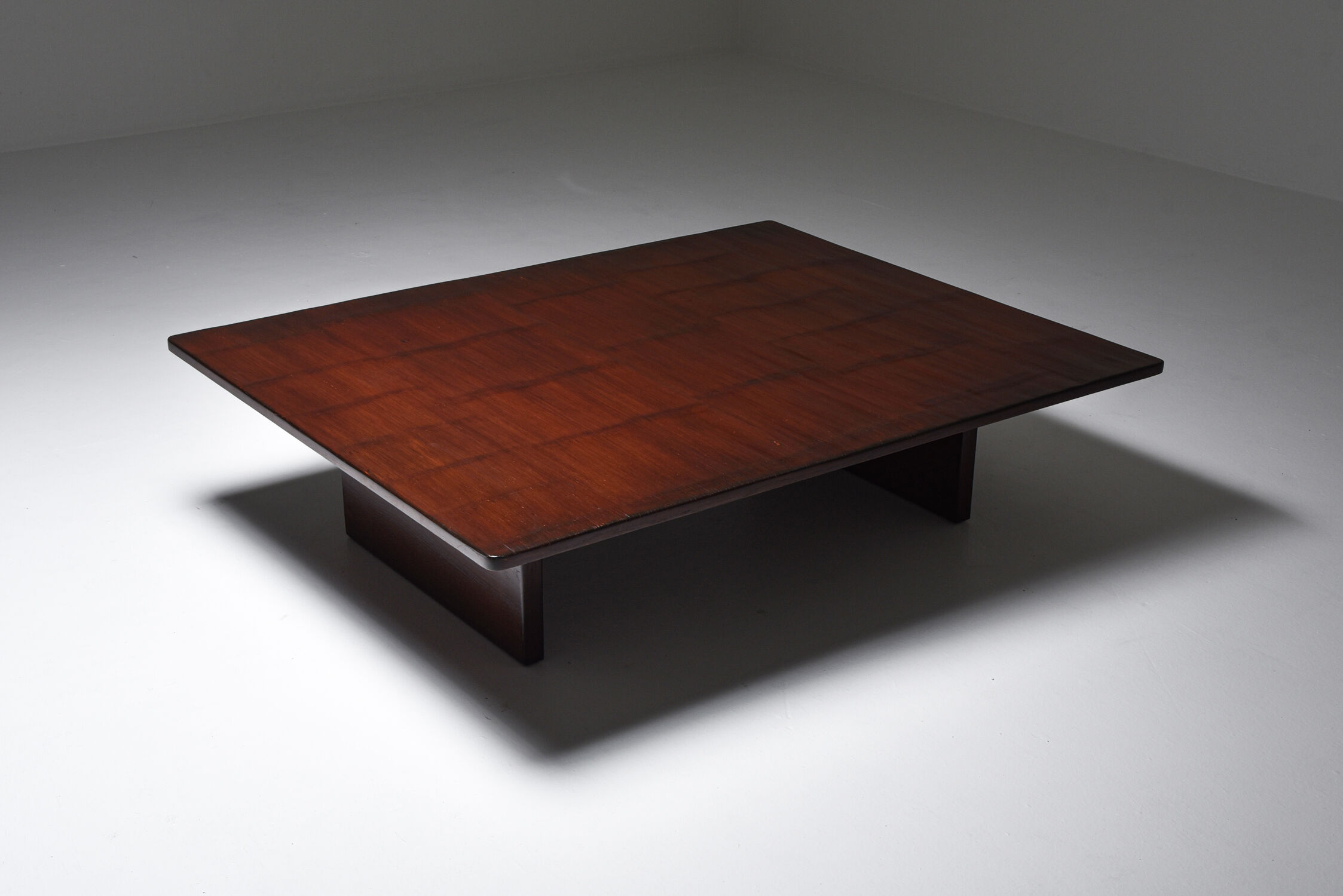 Axel Vervoordt Stained Oak and Bamboo Coffee Table - 1980's