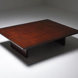Axel Vervoordt Stained Oak and Bamboo Coffee Table - 1980's