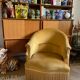 Toad armchair in vintage curry velvet