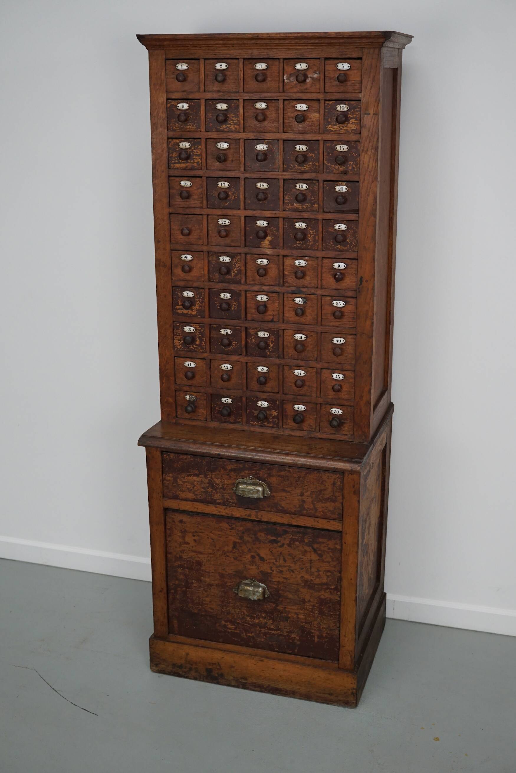 Jeweller's / Watchmaker's Cabinet in French Oak, Early 20th Century