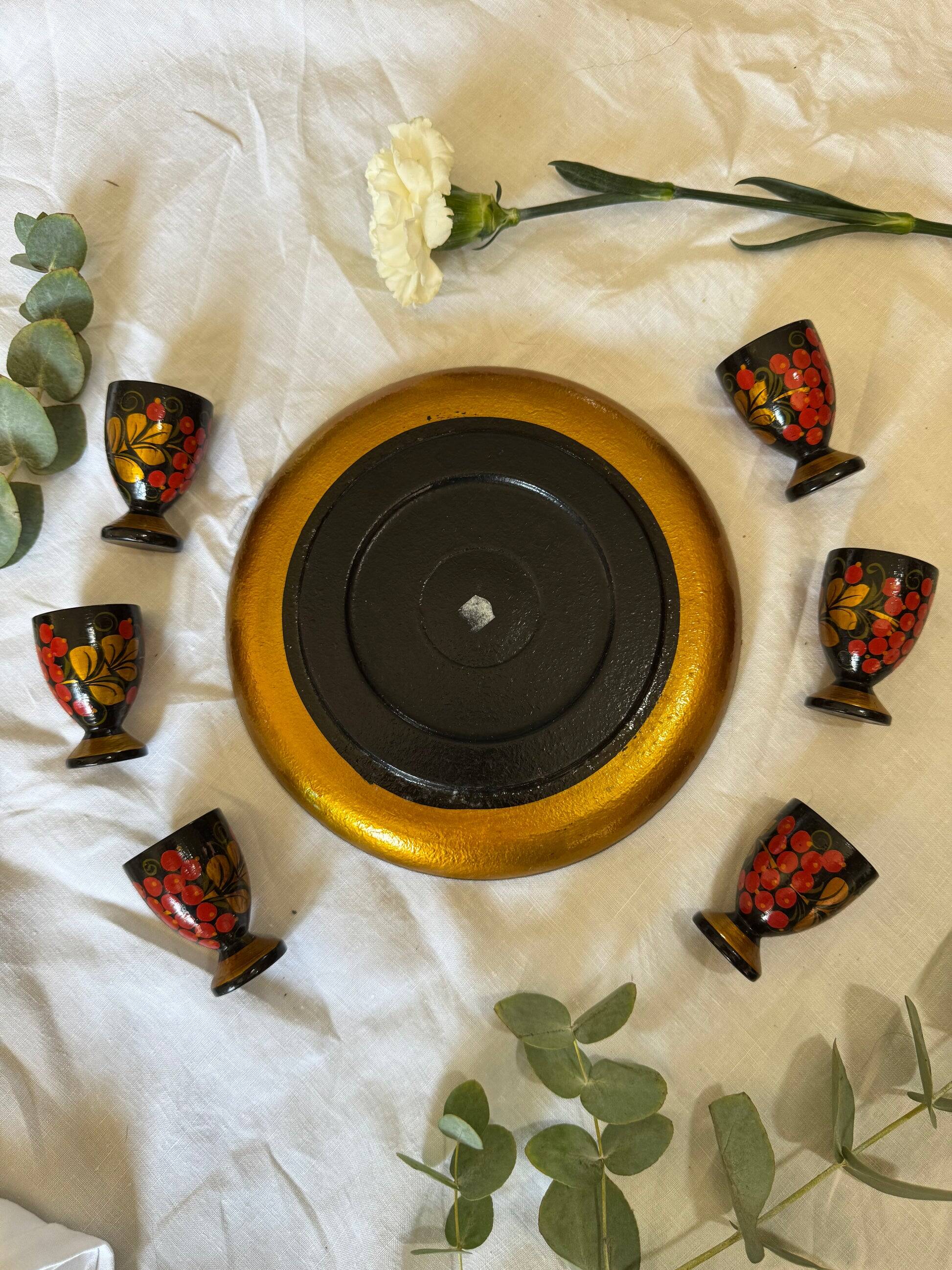 Russian service plate and glasses