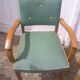 Paire de fauteuils bridge en skaï vert 1960