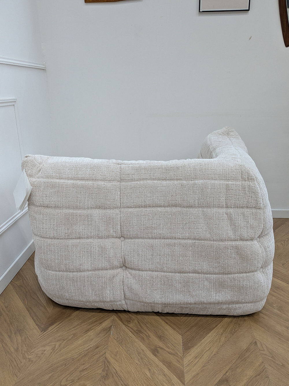 Togo angle en velours crème