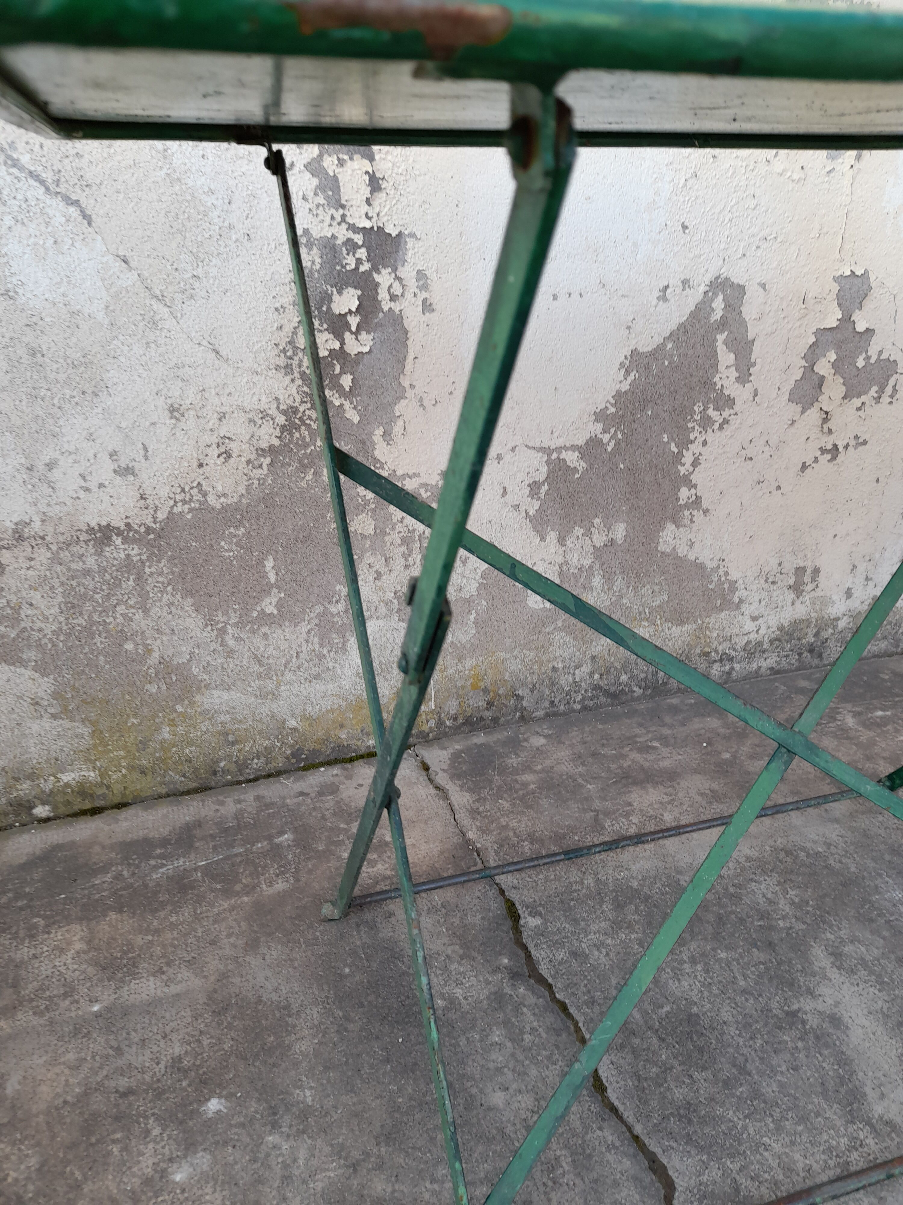 Iron folding garden table