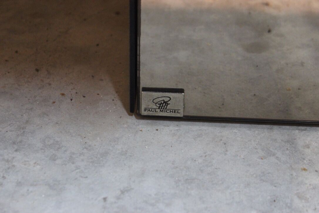 Coffee table, cocktail bar hidden in Elm Magnifier by Paul Michel, 1970 Roche Bobois