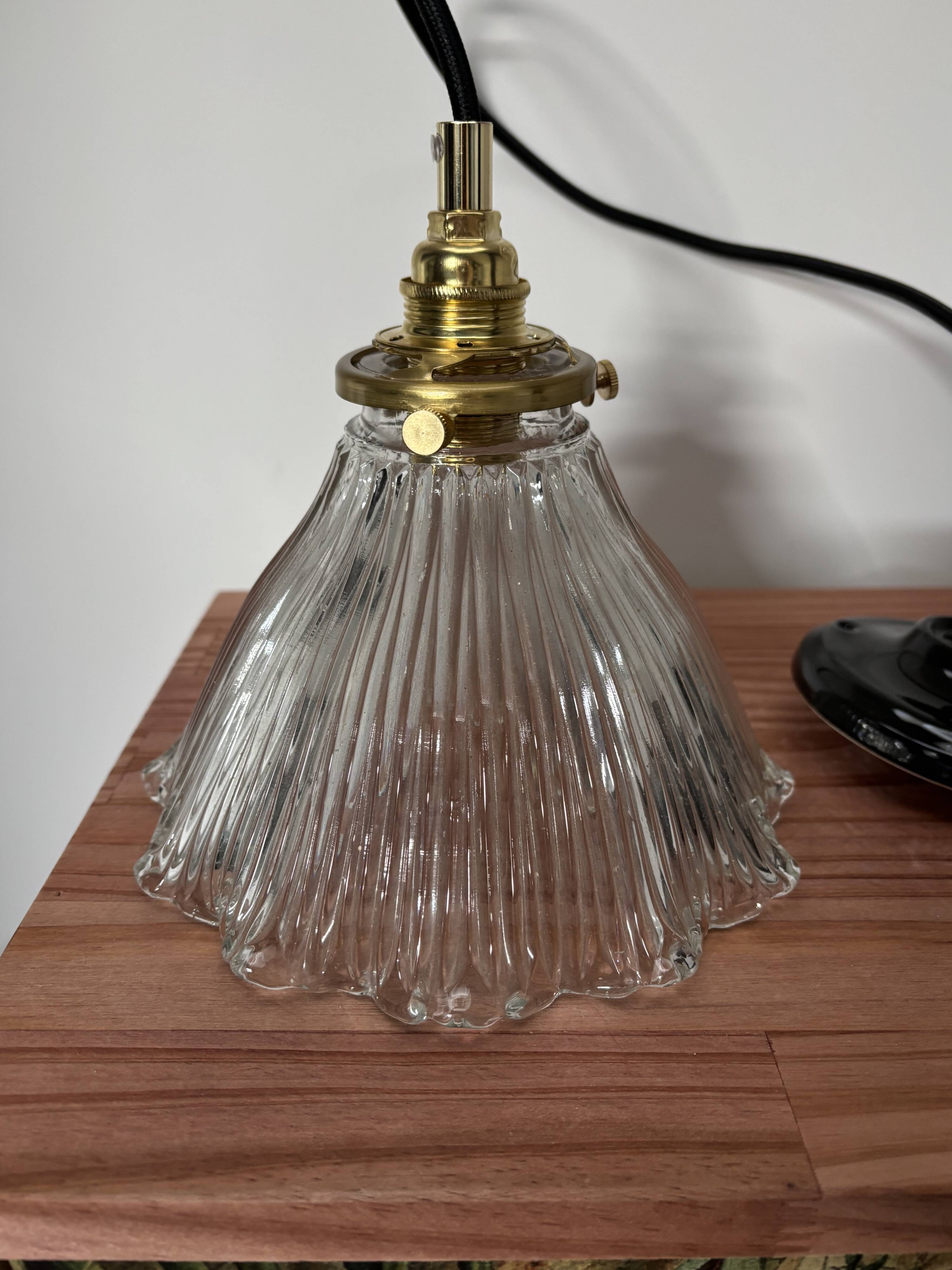 Large holophane tulip pendant light