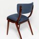 Bumerang Chair Mid-Century Modern, Navy Check Wool, Poland, 1960s