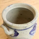 Old ceramic jar from Alsace with blue decoration.