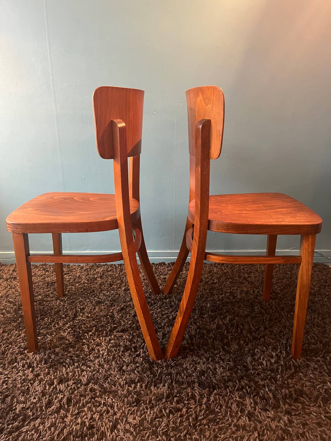 Paire chaise bistrot bois Thonet année 50/60
