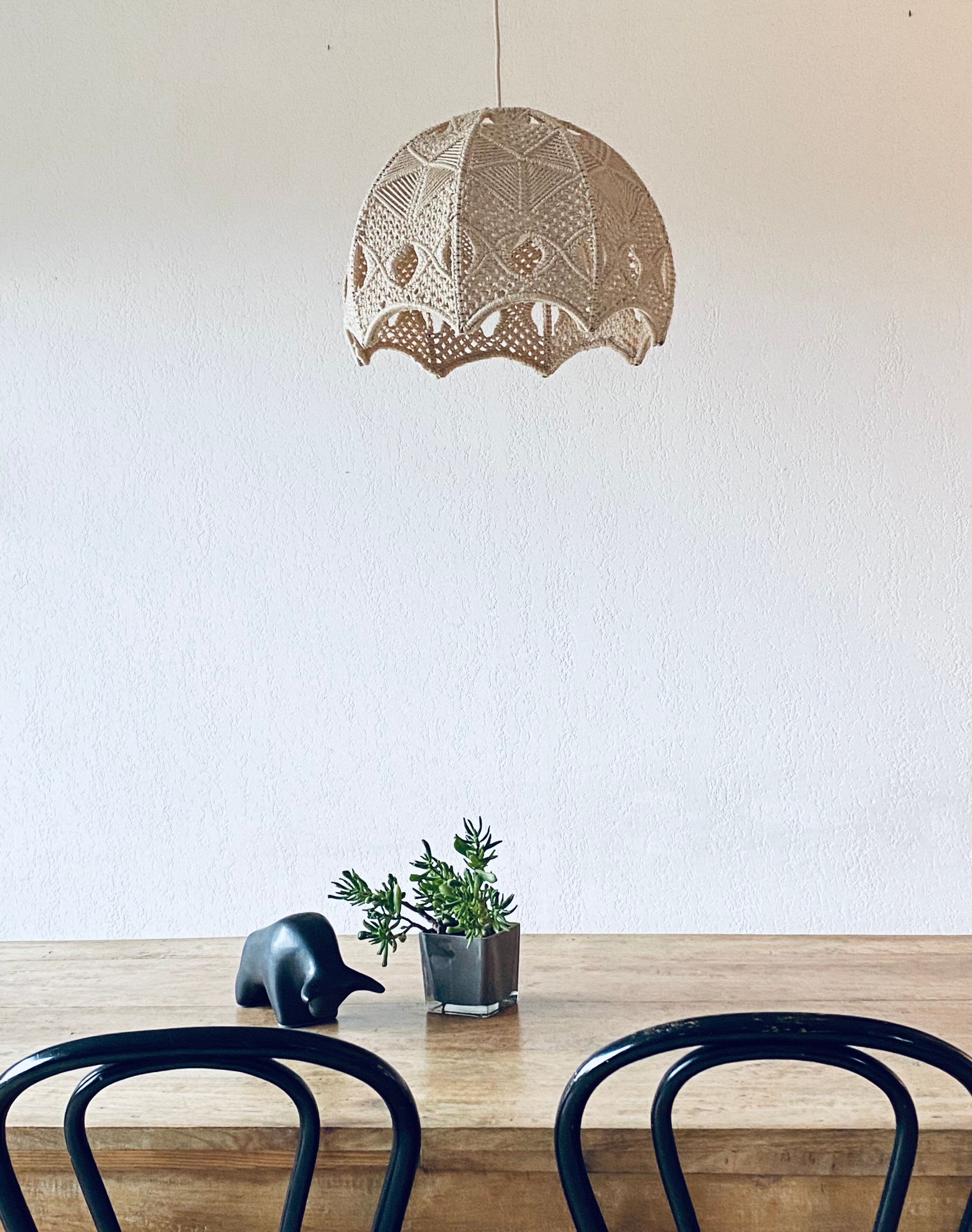 Bohemian macramé pendant light
