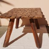 Table basse vintage bois d'olivier