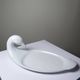 Vintage white faience foie gras platter in the shape of a goose, 1970s.