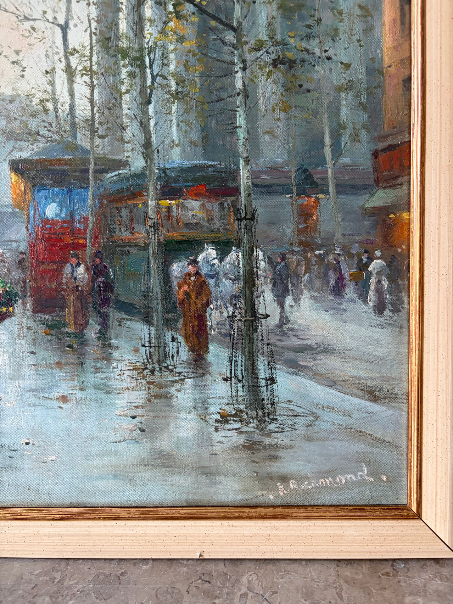 Place de la Madeleine, Paris, oil on canvas signed A Richmond