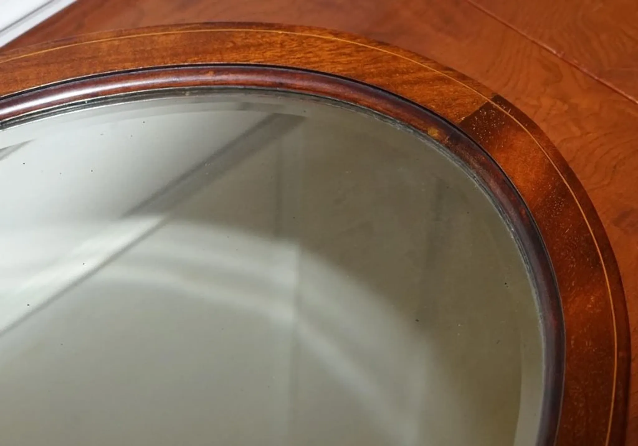 Antique Edwardian Bevelled Oval Wall Mirror, 1910s