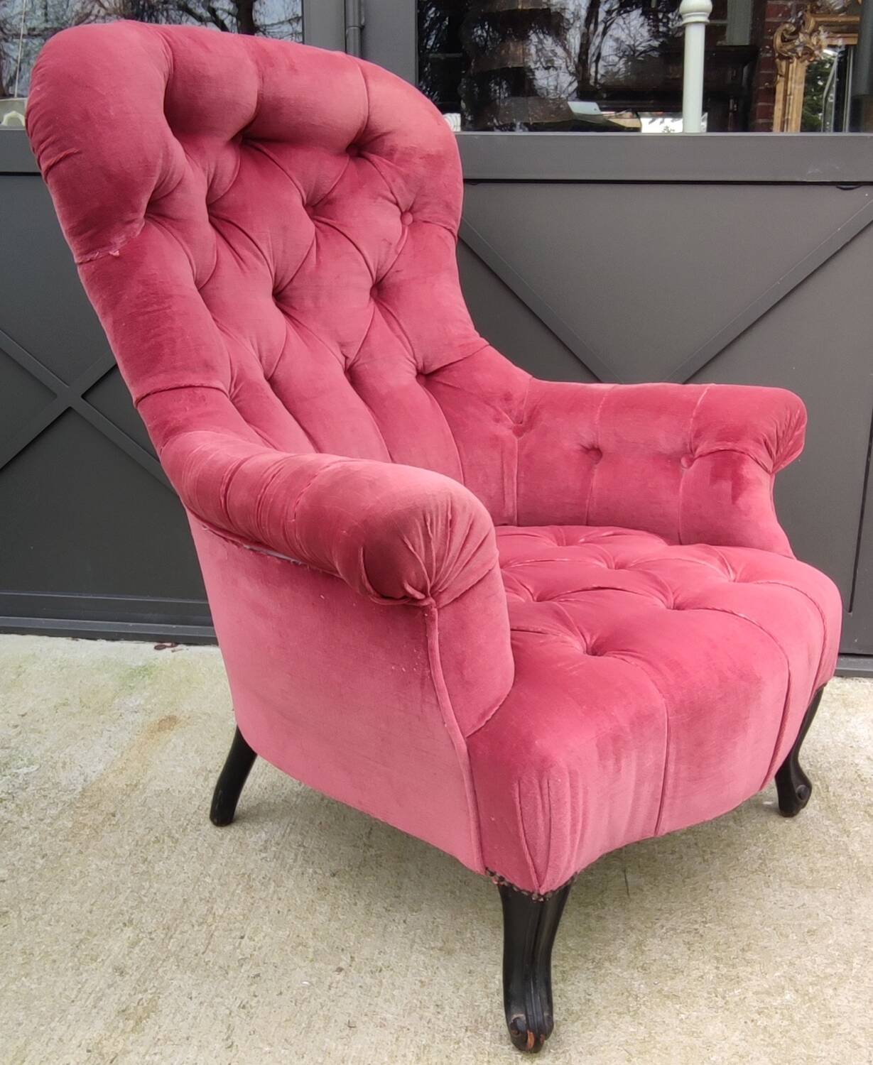 Old Napoleon III padded armchair