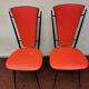 series of 6 Vintage red chairs design COLETTE GUEDEN 60s