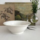 White ironstone salad bowl Digoin Sarreguemines