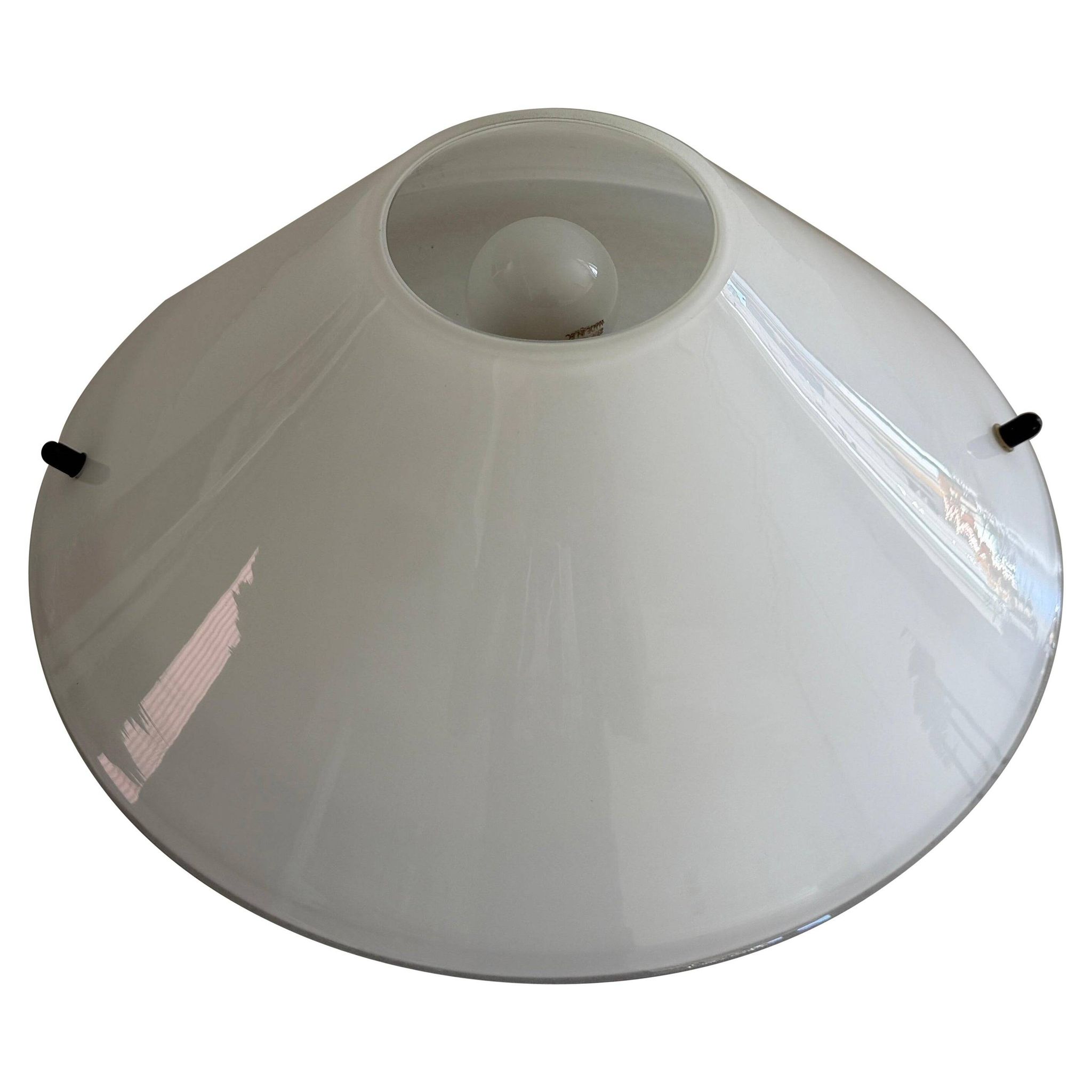 Simple opal glass wall light from the mid-century by Lamperti, 1960s, Italy.