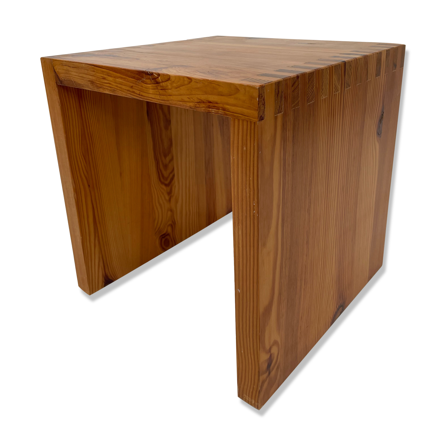 Vintage side table Ate van Apeldoorn, Pine wood 1970s