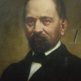 Portrait of oil man on canvas 19th