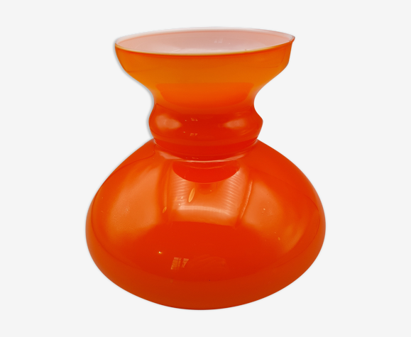 Abat-jour vintage orange en verre années 70