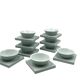 Set of 9 ceramic light blue ceramic bowls, I + I Italy, 1970s