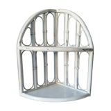 Vintage rattan wall corner shelf