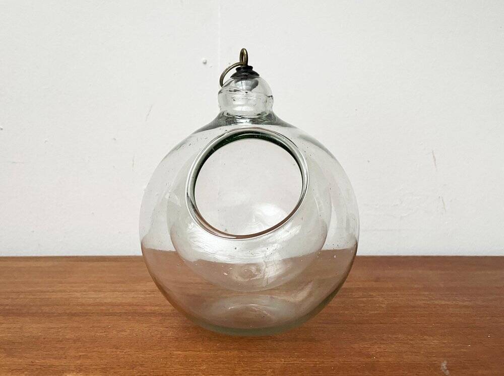 Mid-century glass hanging planter, 1960s