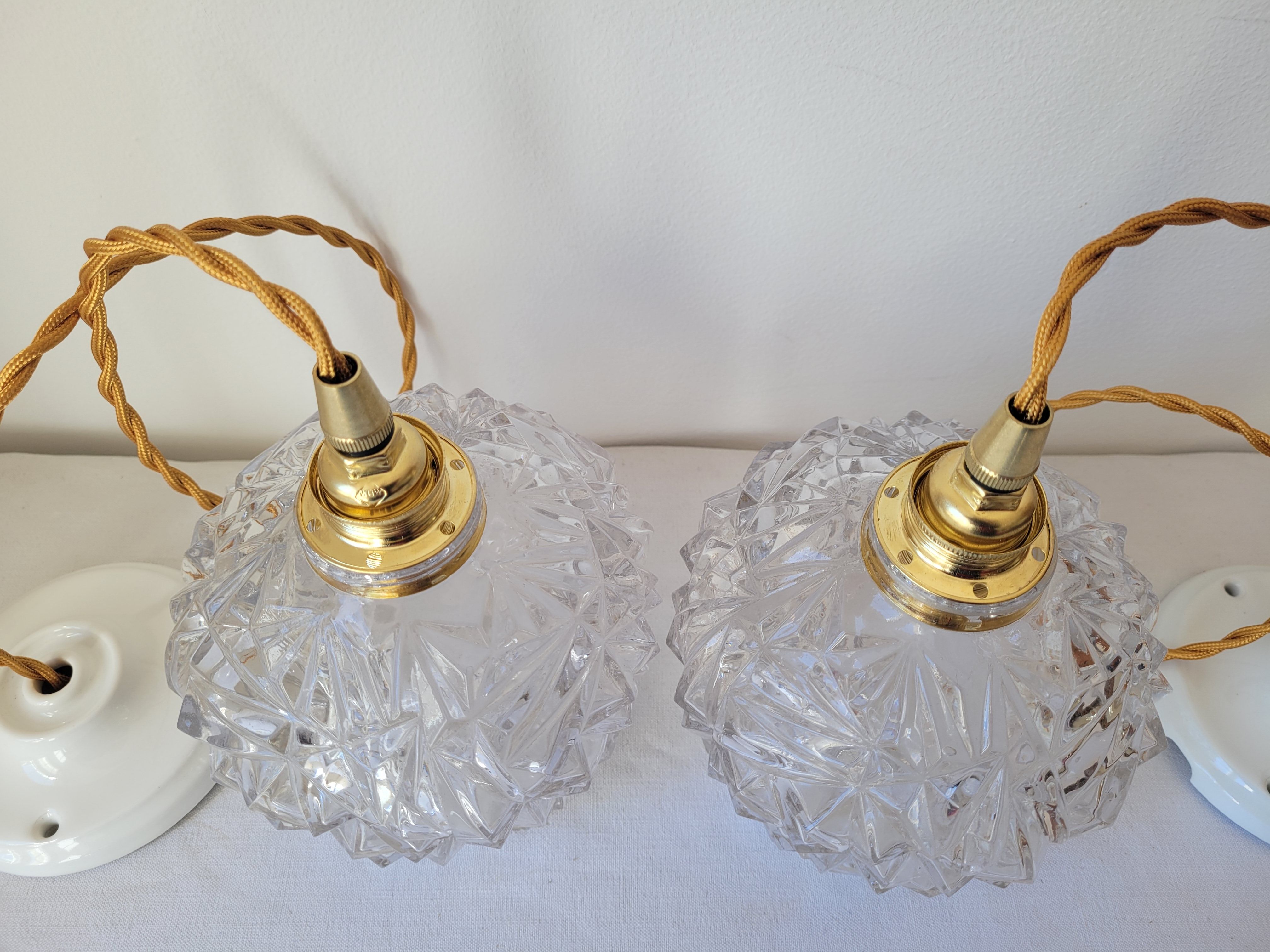 Duo de suspensions en verre moulé