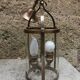 Brass lantern for vestibule with 2 candle holders