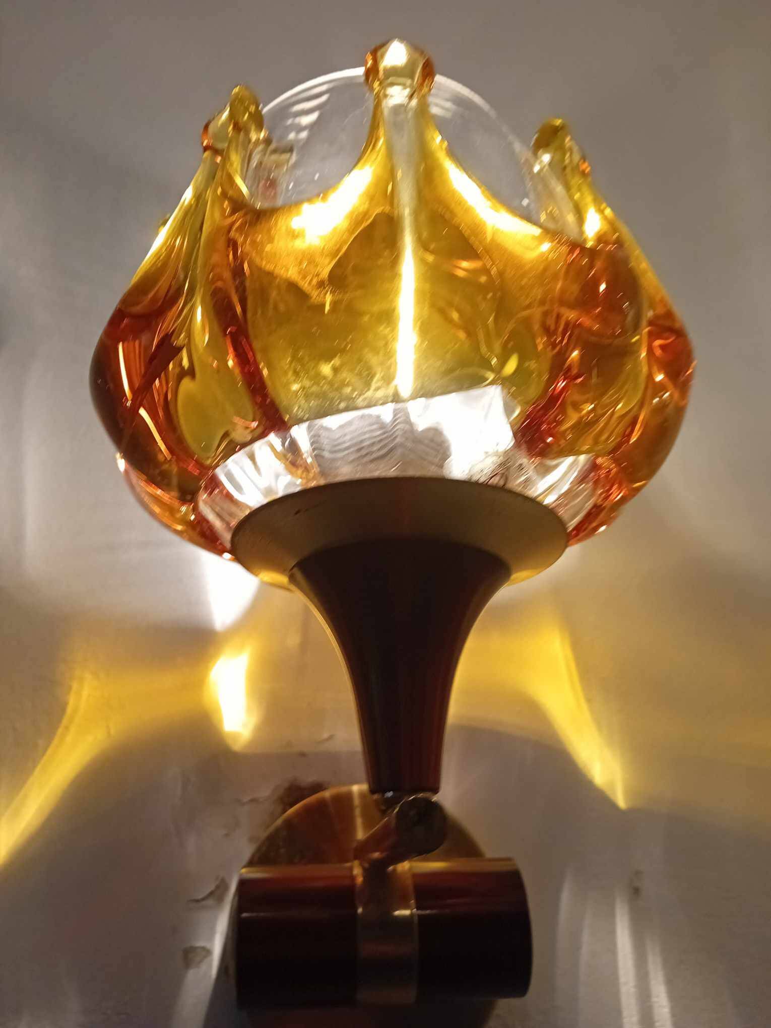 Pair of 70s oberglass wall lights vienna austria