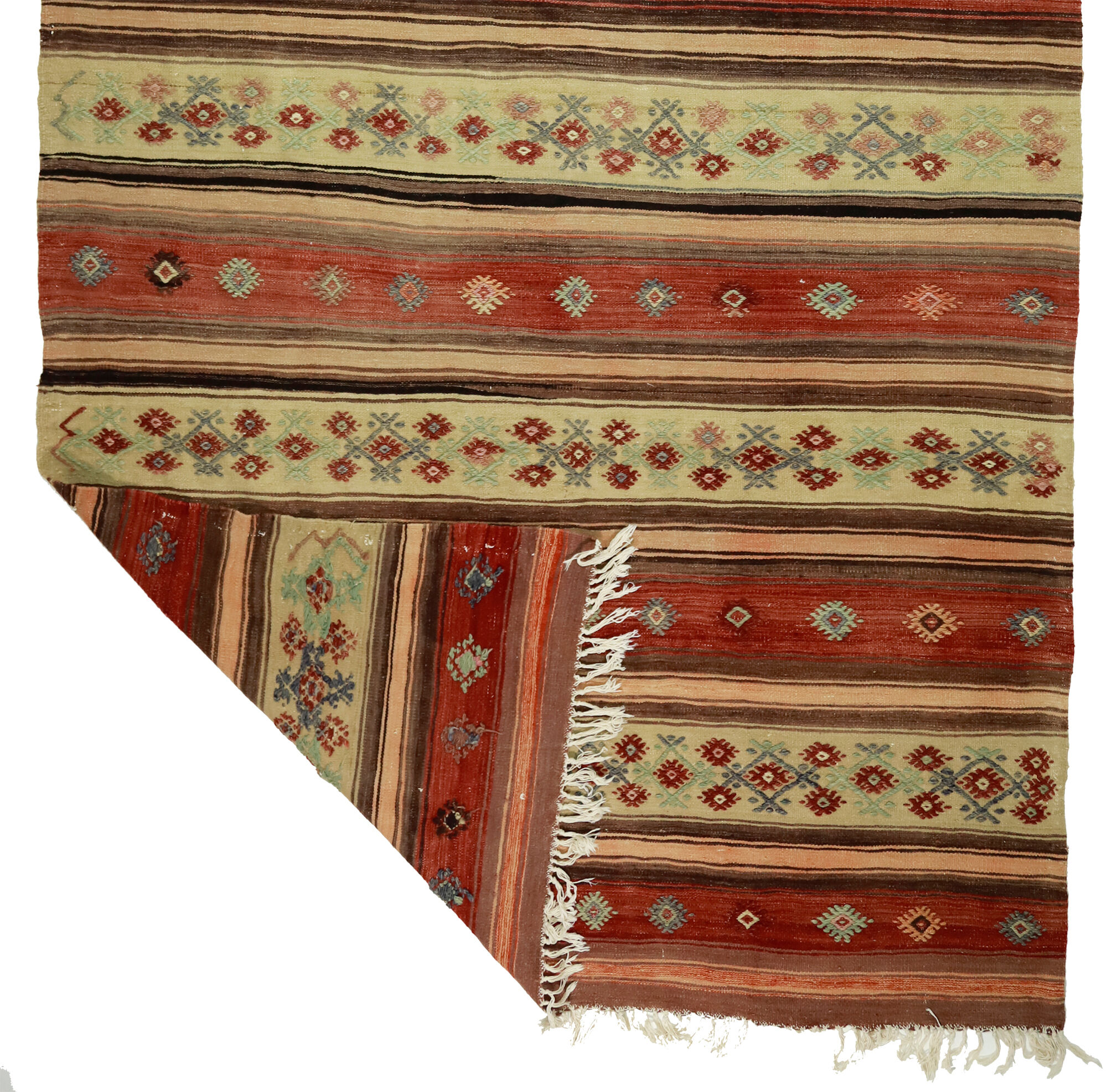 Anatolian handmade kilim rug 437 cm x 187 cm