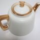 Teapot porcelain white and gold aluminite frugier limoges vintage