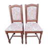 Set of wooden chairs and upholstery fabrics