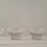 4 coupelles en verre sculpté