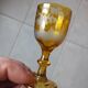3 amber liquor glasses in Bohemian crystal
