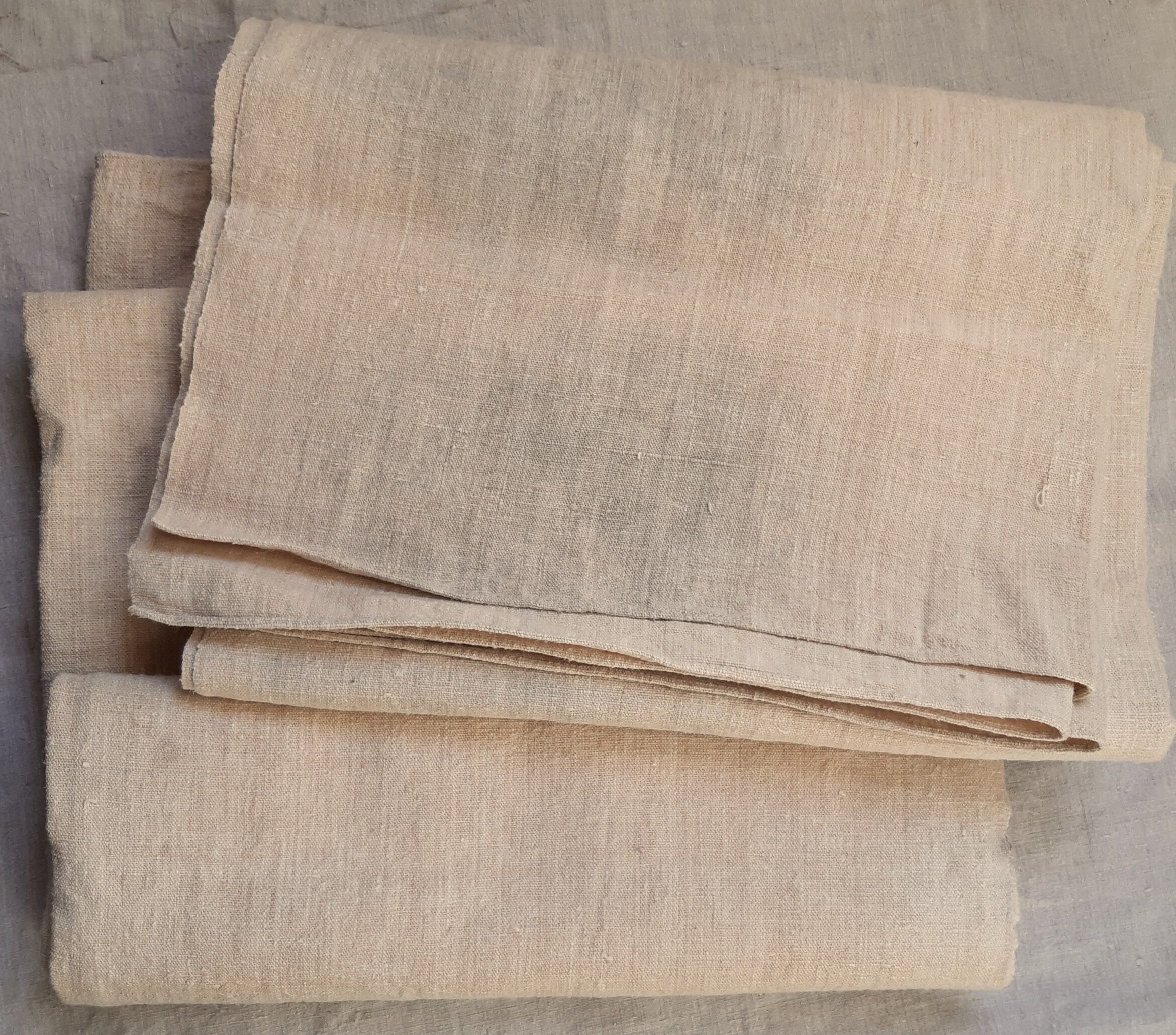 Pair of old hemp sheets, 196x225 cm