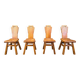 Vintage oak brutalist chairs, 1970s set of 4