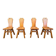 Vintage oak brutalist chairs, 1970s set of 4