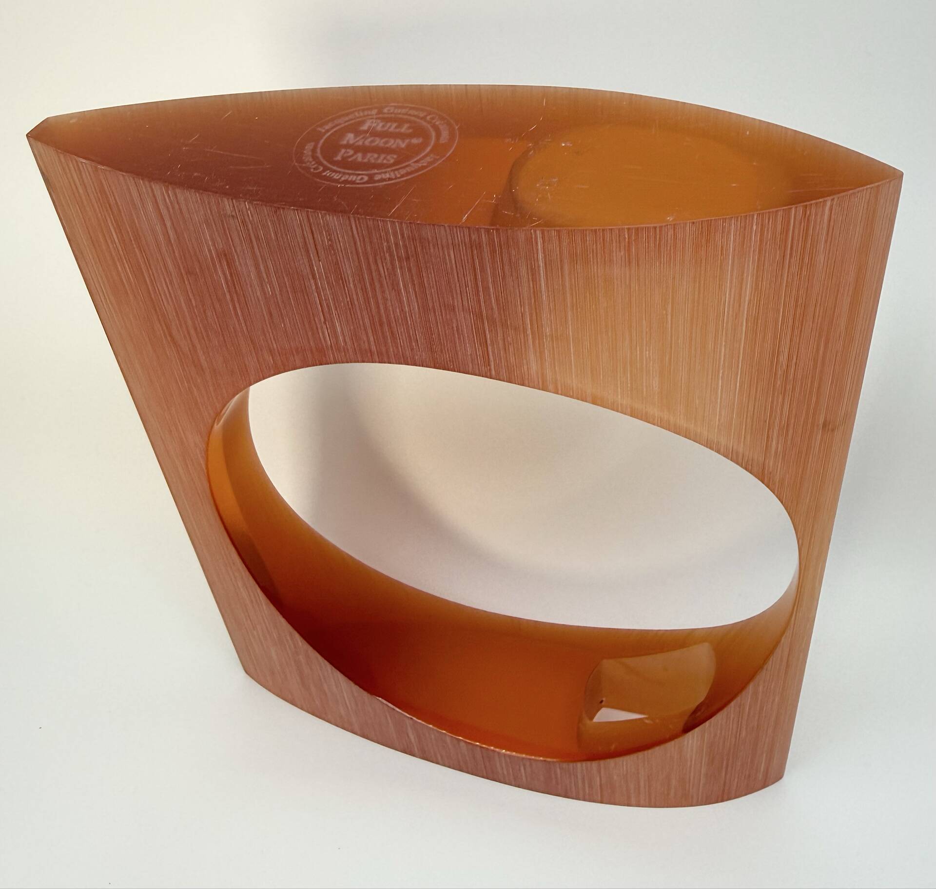 Translucent amber resin vase – Jacqueline Guénot, Full Moon® Paris