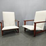 Pair of Mid-Century Pine Lounge Chairs, Czechoslovakia 1970s