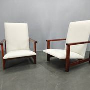 Paire de chaises de salon en pin du milieu du siècle, Tchécoslovaquie années 1970