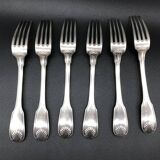 6 forks Christofle model Vendome shell