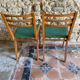 Vintage chairs 1950s/60s wood seat duck green fabric