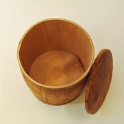 Pouf en bouleau vintage avec couvercle amovible Suède 1972