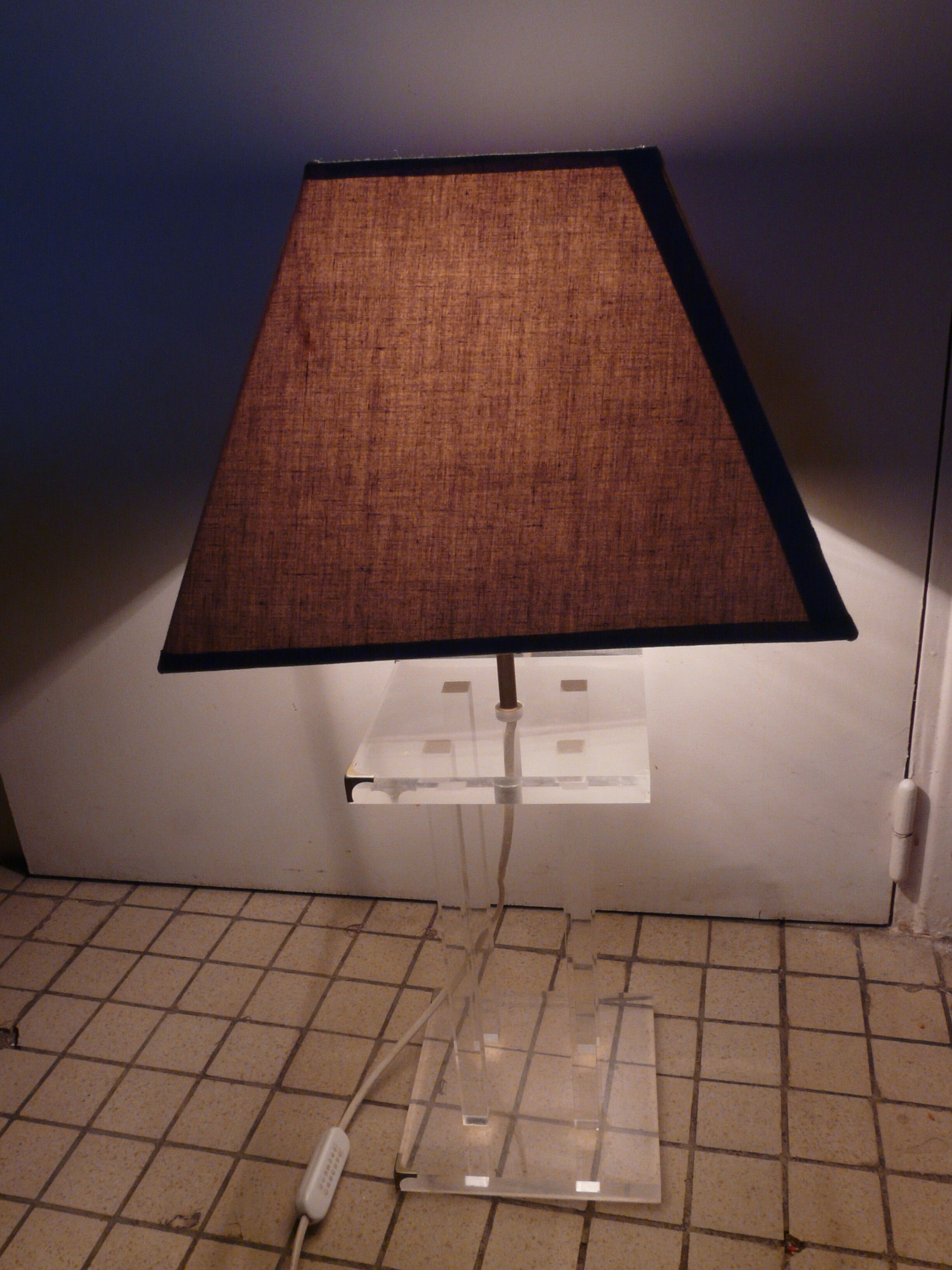 David Lange table lamp in plexiglass