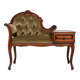 Telephone Sofa Green Velvet Queen Anne style 1960s